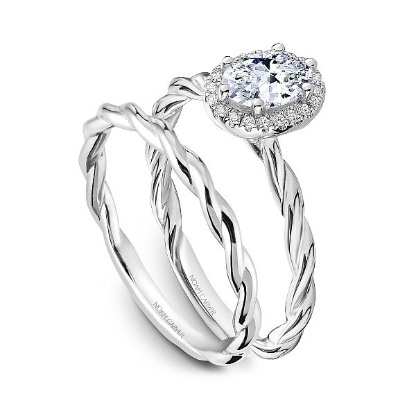 0.50 Center Oval Diamond Engagement Ring | Carver Studio | 14KT White Gold Image 4 Taylors Jewellers Alliston, ON