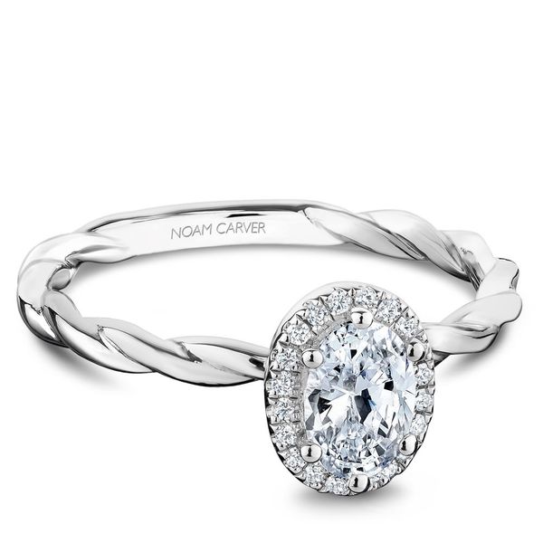 0.50 Center Oval Diamond Engagement Ring | Carver Studio | 14KT White Gold Taylors Jewellers Alliston, ON