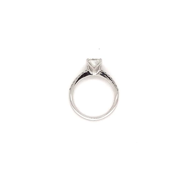 1.02 CT T.W PRINCESS CENTER DIAMOND 18KT WHITE GOLD WITH PALLADIUM ENGAGEMENT RING SIZE 6.5 Image 4 Taylors Jewellers Alliston, ON