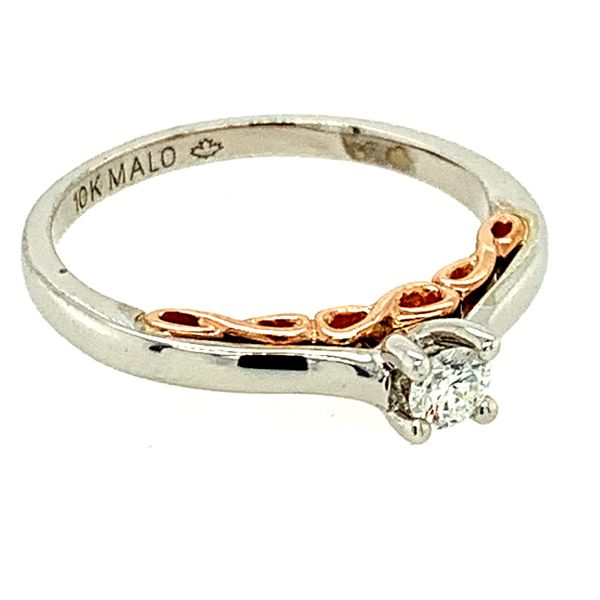 10KT WHITE AND ROSE GOLD INFINITY DETAIL DIAMOND ENGAGEMENT RING AND MATCHING BAND SIZE 6.5 Image 3 Taylors Jewellers Alliston, ON