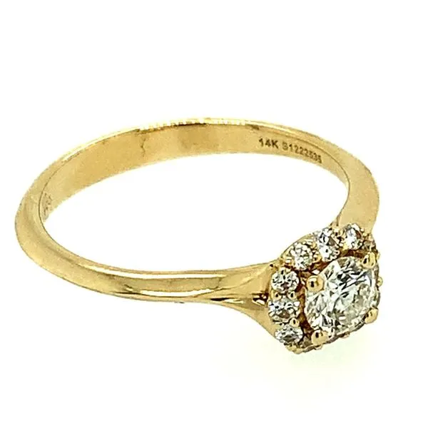 GABRIEL & CO ER911730R0Y44JJ.0001 14K YELLOW GOLD DIAMOND ENGAGEMENT RING CENTER ROUND BRILLIANT WITH CUSHION HALO  CENTER STONE Image 3 Taylors Jewellers Alliston, ON