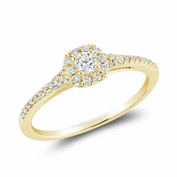 DIAMOND ENGAGEMENT RING WITH HALO 10KT YELLOW GOLD Taylors Jewellers Alliston, ON