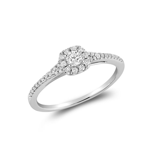 DIAMOND ENGAGEMENT RING WITH HALO  10KT WHITE  GOLD Taylors Jewellers Alliston, ON