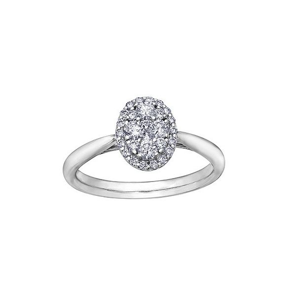 ESTORIA DIAMOND RING OVAL SHAPE 28 DIA=  0.50 TDW 14 KT WHITE GOLD Taylors Jewellers Alliston, ON
