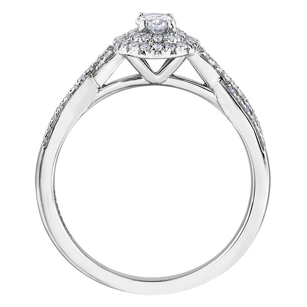 Oval Diamond Engagement Ring With Double Halo in14K White Gold Image 3 Taylors Jewellers Alliston, ON