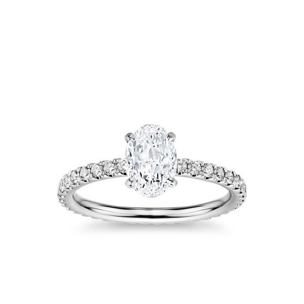 14KT WHITE GOLD DIAMOND ENGAGEMENT RING WITH CENTER OVAL = 0.43 CT  0.80CT DTW  I1-GHI Taylors Jewellers Alliston, ON