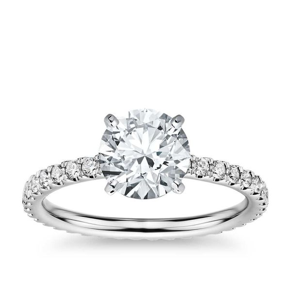 14KT WHITE GOLD DIAMOND ENGAGEMENT RING WITH CENTER ROUND = 0.37 CT  0.77CT DTW  I1-GHI Taylors Jewellers Alliston, ON