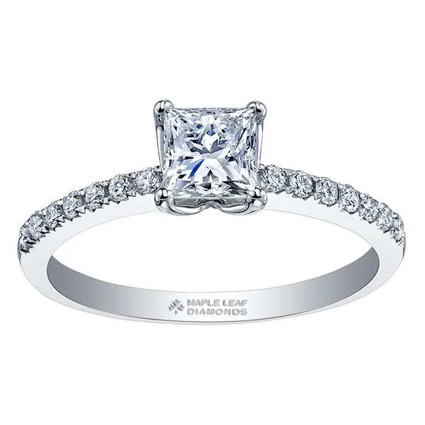 0.51CT Maple Leaf Diamond Engagment Ring in 18K white gold with palladium Taylors Jewellers Alliston, ON