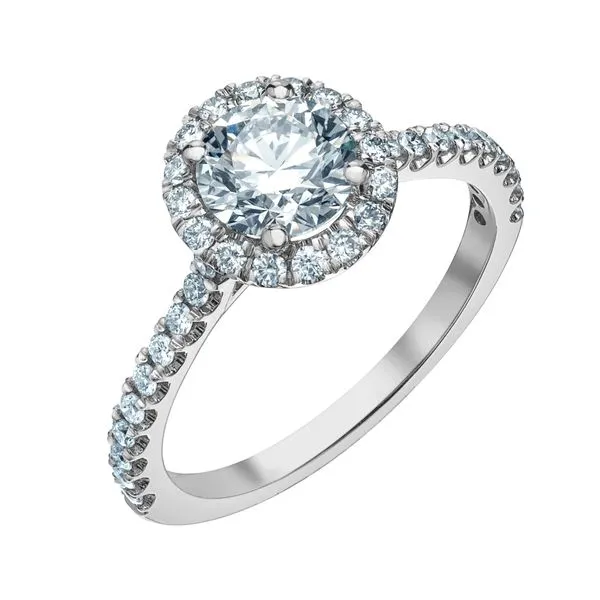 1.01CT Round Brilliant Lab Grown Diamond Engagement Ring in 14K White Gold with Halo | Taylor's Jewellers Taylors Jewellers Alliston, ON
