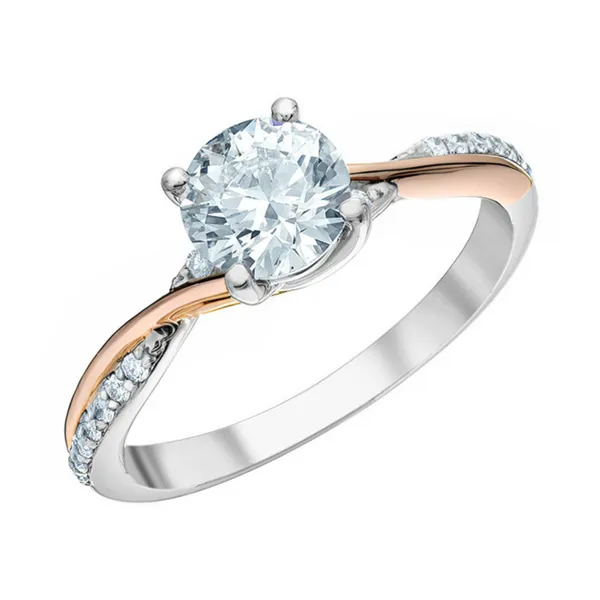 14kt White & Rose Gold 1.16cttw Round Brilliant Lab Grown Diamond Engagement Ring Image 2 Taylors Jewellers Alliston, ON