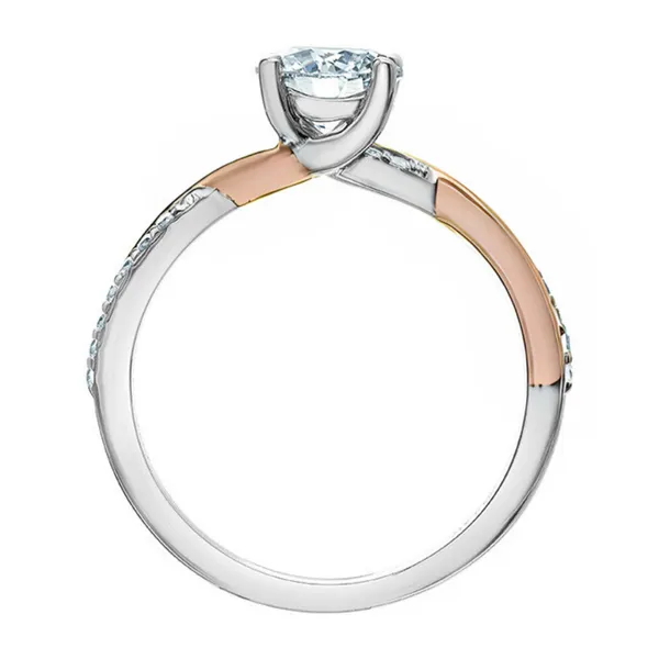 14kt White & Rose Gold 1.16cttw Round Brilliant Lab Grown Diamond Engagement Ring Image 3 Taylors Jewellers Alliston, ON