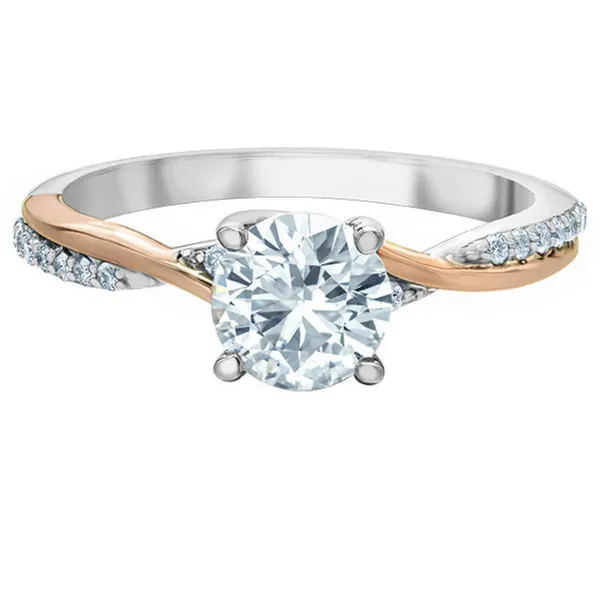 14kt White & Rose Gold 1.16cttw Round Brilliant Lab Grown Diamond Engagement Ring Taylors Jewellers Alliston, ON