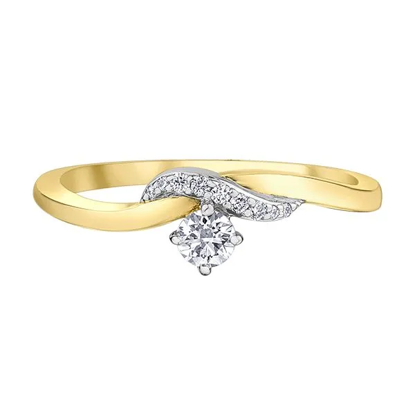10kt Yellow Gold 0.186cttw Maple Leaf Diamond Ring Taylors Jewellers Alliston, ON