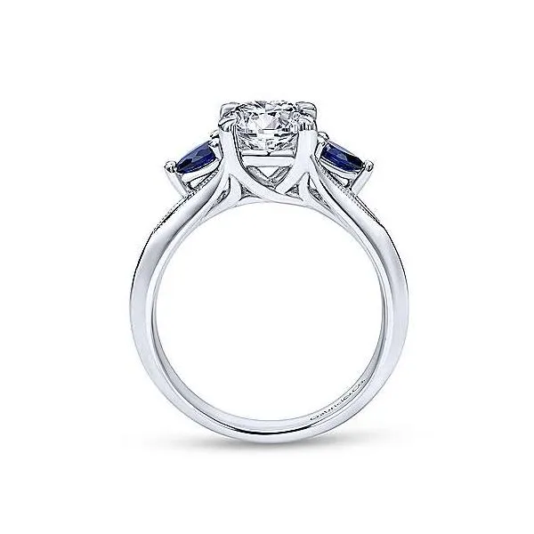 0.50CT CZ & SAPPHIRES SEMI MOUNT 14KT WG &SAPPHIRES  SIZE 6.5 (centre stone not included)  SIZING NOT INCLUDED FINAL SALE Image 3 Taylors Jewellers Alliston, ON