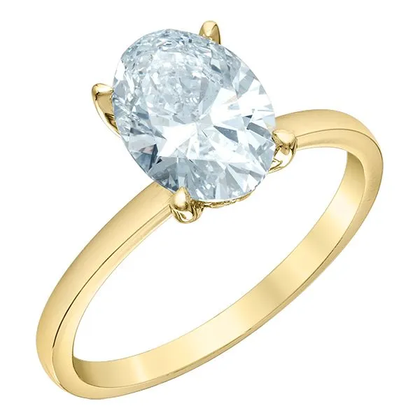 2.17CT LAB GROWN OVAL ENGAGEMENT RING WITH HIDDEN HALO IN 14K YELLOW GOLD Image 2 Taylors Jewellers Alliston, ON