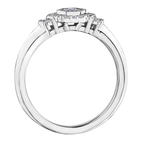 0.20CTW HEXAGON DIAMOND RING IN 10K WHITE GOLD Image 3 Taylors Jewellers Alliston, ON