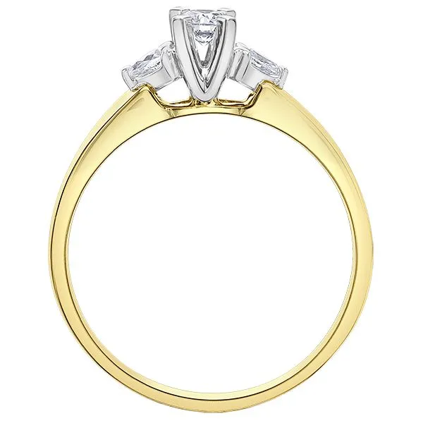 10kt Yellow & White Gold 0.25cttw Diamond 3 Stone Engagement Ring Image 2 Taylors Jewellers Alliston, ON