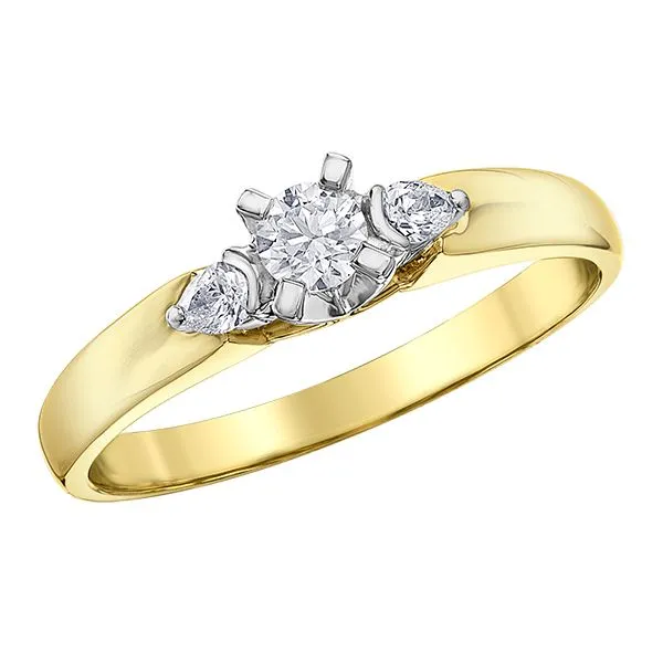 10kt Yellow & White Gold 0.25cttw Diamond 3 Stone Engagement Ring Image 3 Taylors Jewellers Alliston, ON