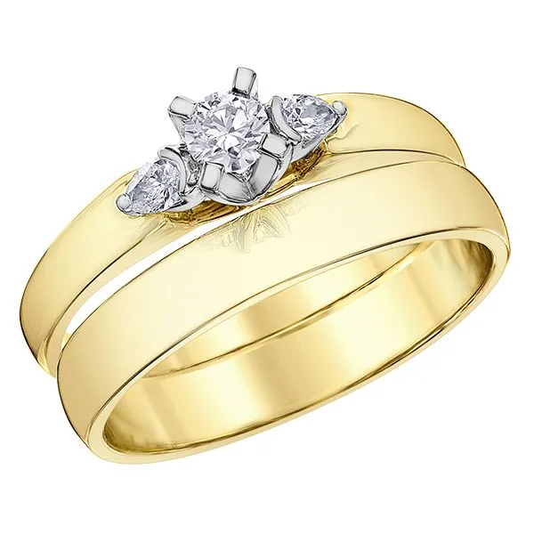 10kt Yellow & White Gold 0.25cttw Diamond 3 Stone Engagement Ring Image 4 Taylors Jewellers Alliston, ON