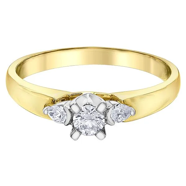 10kt Yellow & White Gold 0.25cttw Diamond 3 Stone Engagement Ring Taylors Jewellers Alliston, ON