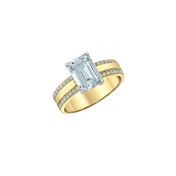 3.03ct Emerald Cut Lab Grown Diamond Engagement Ring Image 3 Taylors Jewellers Alliston, ON