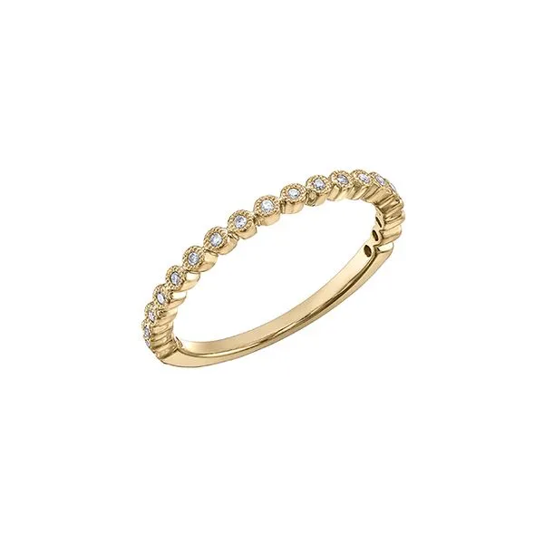 10kt Yellow Gold 0.10cttw Diamond Milgrain Band Image 2 Taylors Jewellers Alliston, ON