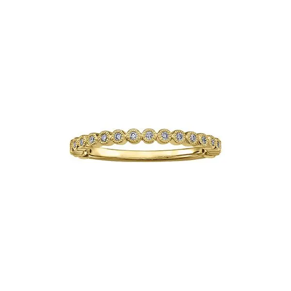 10kt Yellow Gold 0.10cttw Diamond Milgrain Band Taylors Jewellers Alliston, ON