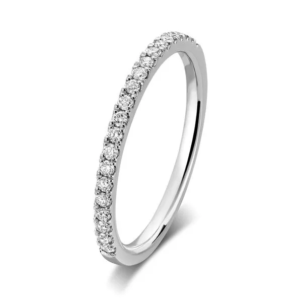 DIAMOND WEDDING BAND WITH 21 DIAMONDS = 0.21 CT TDW 14K WHITE GOLD Taylors Jewellers Alliston, ON