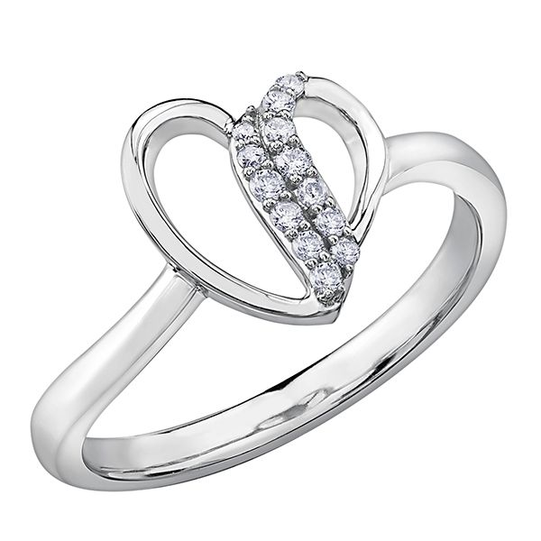 0.10CT T.W DIAMOND 10KT WHITE GOLD HEART RING Taylors Jewellers Alliston, ON