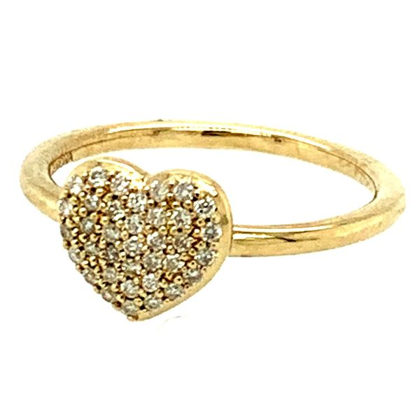 0.18CTW Diamond Pavé Heart Ring in 10KT Yellow Gold Image 2 Taylors Jewellers Alliston, ON