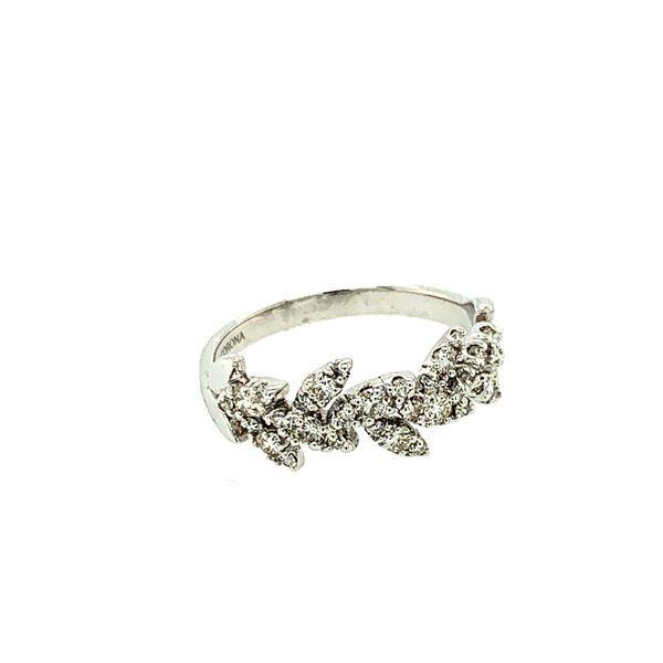 0.50CTW Diamond Pavé Leaves Ring in 10KT White Gold size 6.5 Image 3 Taylors Jewellers Alliston, ON