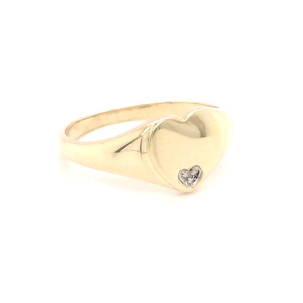 10K Yellow Gold Heart Shaped Signet Ring Size 6.5 Image 2 Taylors Jewellers Alliston, ON