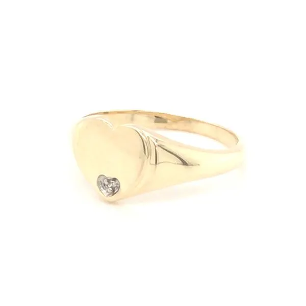 10K Yellow Gold Heart Shaped Signet Ring Size 6.5 Image 3 Taylors Jewellers Alliston, ON