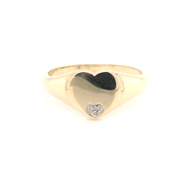 10K Yellow Gold Heart Shaped Signet Ring Size 6.5 Taylors Jewellers Alliston, ON