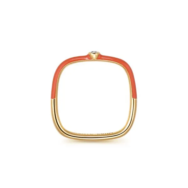 Monte Luna Carabiner Lab Grown Diamond Orange Enamel Ring - In 925 Silver Gold Plating Image 2 Taylors Jewellers Alliston, ON