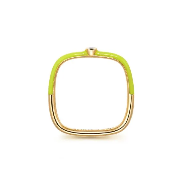 Monte Luna Carabiner Lab Grown Diamond Yellow Enamel Ring - In 925 Silver Gold Plating Image 2 Taylors Jewellers Alliston, ON