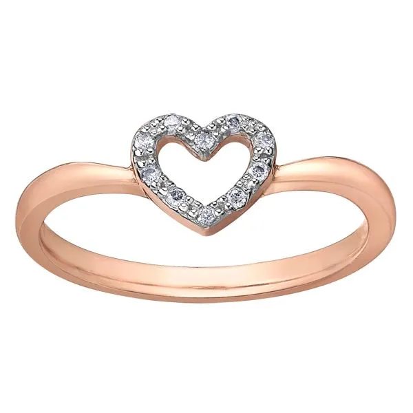 0.10CTW Diamond Heart Ring in 10K Rose Gold Image 2 Taylors Jewellers Alliston, ON