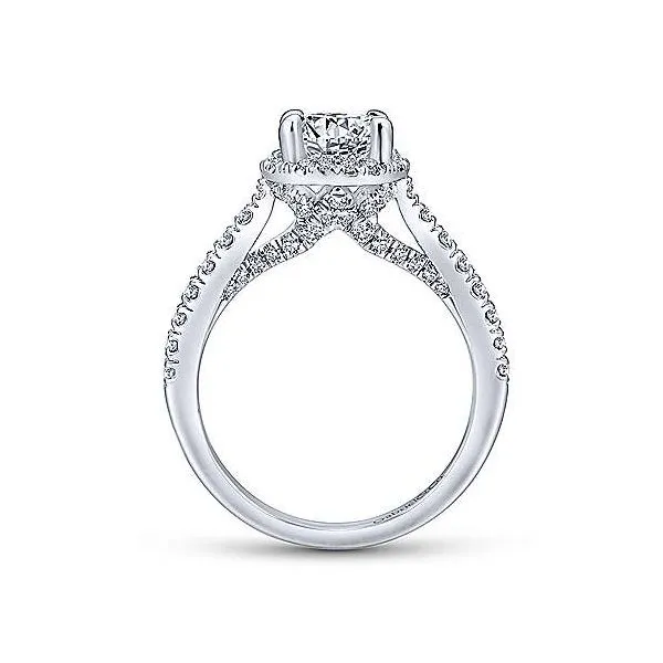 14K White Gold Round Halo Diamond Semi-Mount Engagement Ring (Center Stone Not Included) Image 3 Taylors Jewellers Alliston, ON