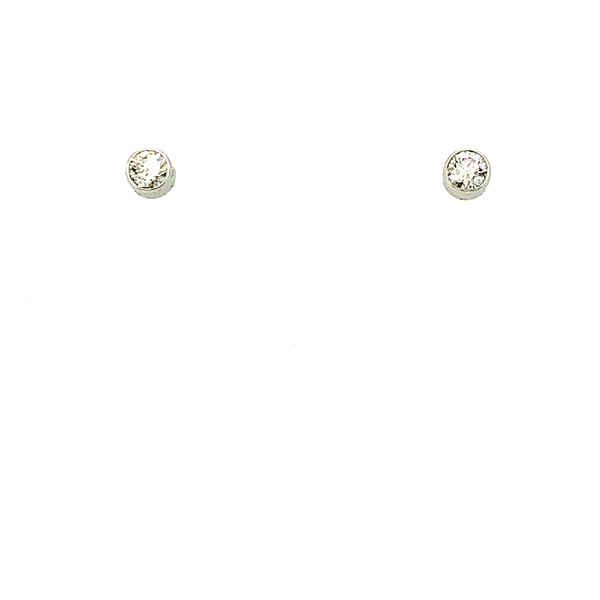 0.30CTW BEZEL DIAMOND EARRINGS in 14KT White Gold Taylors Jewellers Alliston, ON