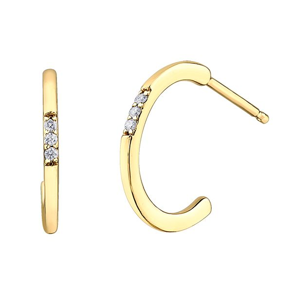 0.04CT T.W DIAMOND 10KT YELLOW GOLD HOOP STUD EARRINGS Taylors Jewellers Alliston, ON