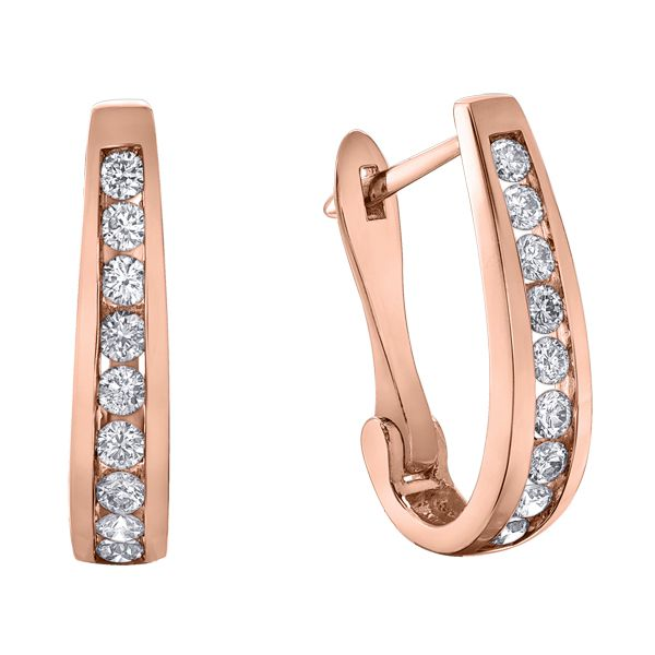 0.15CT T.W 10KT ROSE GOLD HOOP EARRINGS Taylors Jewellers Alliston, ON