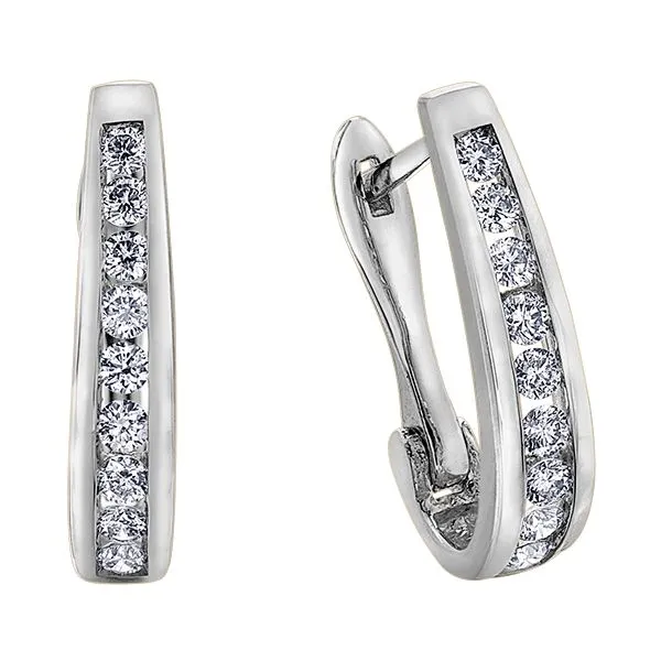 0.33CT T.W DIAMOND IN 10K WHITE GOLD HOOP EARRINGS Taylors Jewellers Alliston, ON