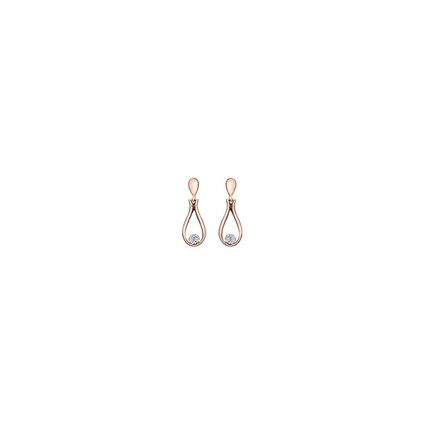 10 KT ROSE/WHITE GOLD DIAMOND EARRINGS 0.06 TCW MAPLE LEAF DIAMONDS Taylors Jewellers Alliston, ON
