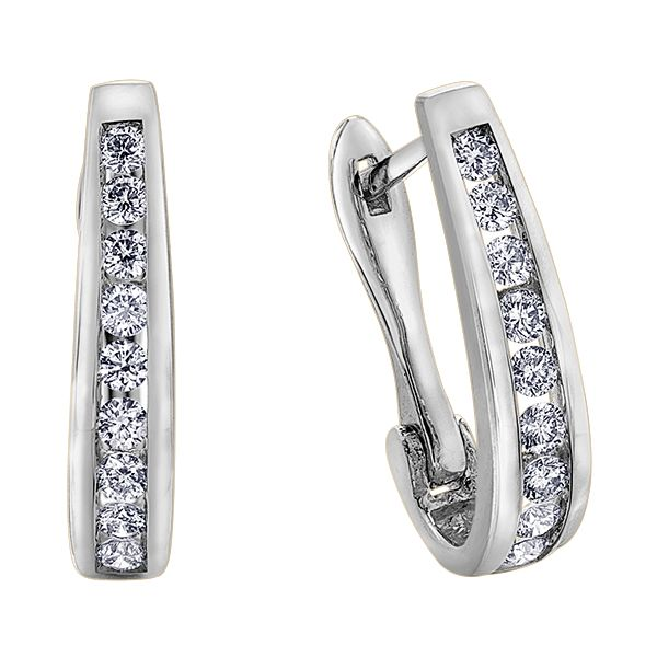 Diamond Hoops in 10K White Gold | 0.25ct TW Taylors Jewellers Alliston, ON