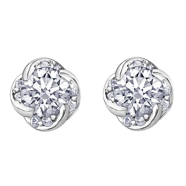 18KPD White Gold Diamond Winds Embrace Earrings Taylors Jewellers Alliston, ON