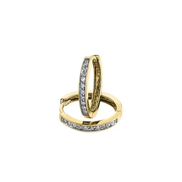 10kt Yellow Gold Diamond Huggies