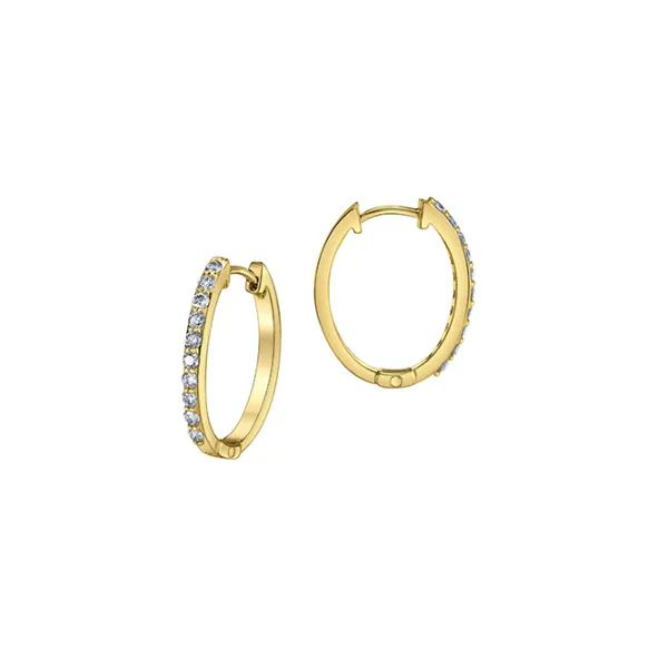 Yellow Gold Diamond Huggies Taylors Jewellers Alliston, ON