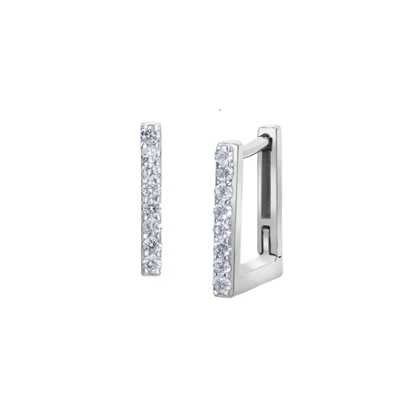 Square Diamond Huggies Taylors Jewellers Alliston, ON