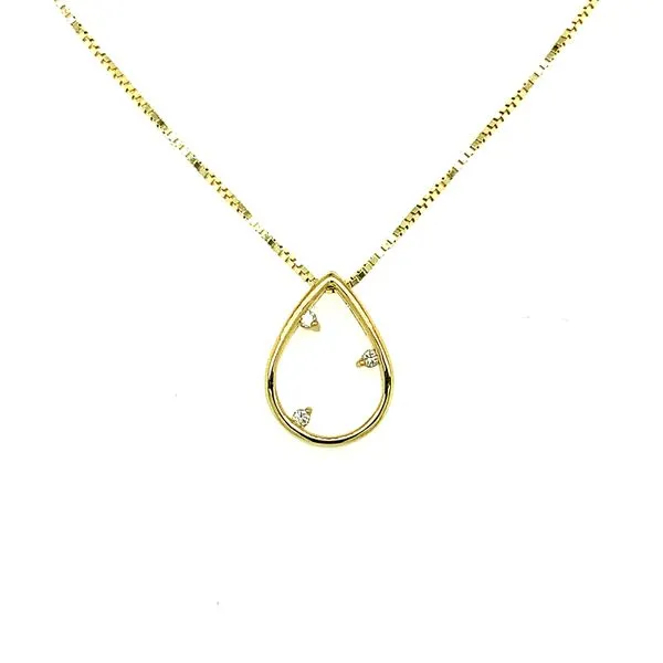 10K Yellog Gold Pear Shaped Pendant with Diamond Detail 0.03TDW Necklace Taylors Jewellers Alliston, ON