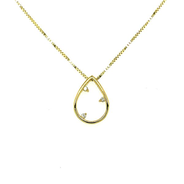 10K Yellog Gold Pear Shaped Pendant with Diamond Detail 0.03TDW Necklace Taylors Jewellers Alliston, ON